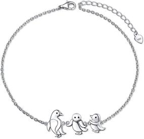 img 4 attached to 🐧 925 Sterling Silver Penguin Anklet: Adjustable Beach Foot Chain for Women & Girls - Charming Animal Family Jewelry, Ideal Birthday Gift