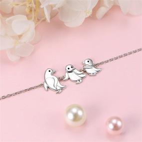 img 1 attached to 🐧 925 Sterling Silver Penguin Anklet: Adjustable Beach Foot Chain for Women & Girls - Charming Animal Family Jewelry, Ideal Birthday Gift