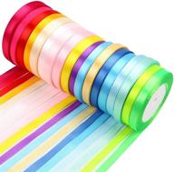 🎁 konsait 18 rolls 10mm x 450 yard solid color satin ribbon silk satin roll ribbons for bows crafts diy gift wrapping wedding birthday party favors logo