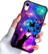 butterfly cat iphone xr case four corners protection protective bumper cover case for iphone xr 6 logo