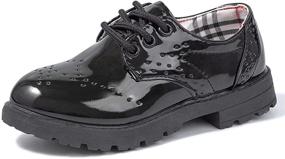 img 4 attached to 👞 Детские броги Boys' Lace Up Oxford в школьном стиле для малышей