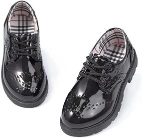 img 1 attached to 👞 Детские броги Boys' Lace Up Oxford в школьном стиле для малышей