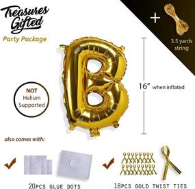 img 3 attached to 🎉 Gold Happy Birthday Foil Balloon Banner - 16 Inch Mylar Aluminum 3D Letters Balloons for Birthday Party Decorations with Background Sign