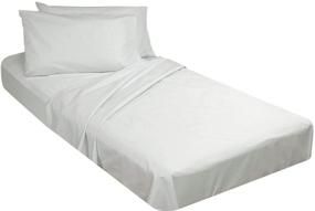 img 2 attached to Cot Sheet and Pillow Case Set - 1 Fitted Sheet 33x75, 1 Flat Sheet 64x94, 2 Pillow Cases 20x30 - Perfect for Folding Guest Bed Frame, Rollaway Beds - White Solid