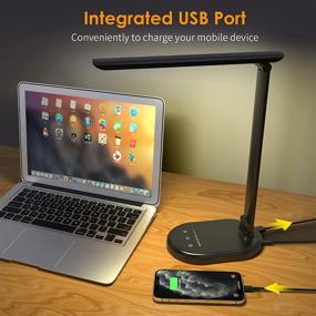 img 2 attached to 💡 LED Desk Lamp with USB Charging Port, Dimmable Office Lamp - 3 Lighting Modes, 10 Brightness Levels, Touch Control, Memory Function - Eye-Caring Table Light for Study, Reading, Bedroom