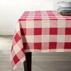 img 4 attached to Enhance Your Dining Experience with Lamberia Heavyweight Rectangle Tablecloth: Top-Quality and Elegant Tablecloth Design