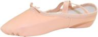 🩰 danzcue adult split sole leather ballet dance slipper: enhancing grace and flexibility логотип