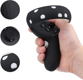 img 1 attached to 🔧 Enhanced VR Accessories for Oculus Quest 2 - Silicone Cover and Grip for Touch Controllers - Front Face Protector and Lens Cover - 3Pcs Set in Black