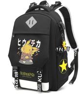 🎒 cusalboy fashionable computer school backpack with usb port, travel business work backpack in black featuring cartoon luminous pattern of pikachu (version 5) logo