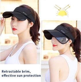 img 2 attached to 🌞 Stay Protected and Stylish with the Summer Sun Visor Hat for Women – Adjustable Golf Cap with Retractable Brim, Beach/Tennis Sport Hat with UV Protection