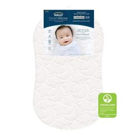 img 4 attached to 🛏️ HALO DreamWeave: Ultimate Comfort and Hygiene with Breathable Mesh BassiNest Mattress Replacement Pad - Conveniently Machine Washable - Hypoallergenic, Non-Toxic Materials - Size 30” x 18” x 1.3”