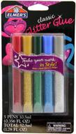 elmer's washable glitter glue pens - 5 pack, classic glitter colors: e642 logo