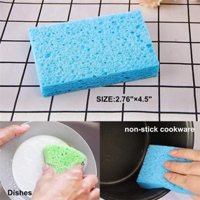 img 1 attached to 🧽 18-Pack Non-Scratch Compressed Cellulose Sponges: Heavy-Duty Cleaning Scrub Sponge for Kitchen, Bathroom - Ideal for Dishes