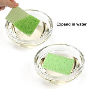 img 3 attached to 🧽 18-Pack Non-Scratch Compressed Cellulose Sponges: Heavy-Duty Cleaning Scrub Sponge for Kitchen, Bathroom - Ideal for Dishes