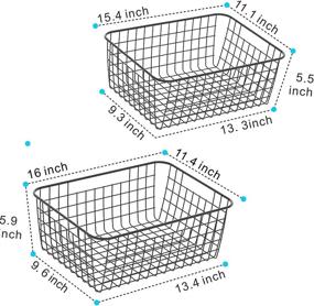 img 2 attached to 🧺 iSPECLE 4 Pack Large Metal Wire Storage Baskets with Handles, Multipurpose Pantry Organization Bins for Kitchen, Laundry, Garage - Black