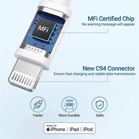img 3 attached to [Apple MFi Certified] Быстрая зарядка для iPhone, esbeecables 2 Pack 20W PD USB C Сетевой адаптер Путешествия с 6FT кабелем Type C to Lightning для быстрой зарядки и синхронизации iPhone 13/12/11/XS/XR/X 8/iPad/AirPods