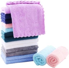 img 4 attached to SWEET DOLPHIN 16 Pack Soft Kitchen Dishcloths - Non-Shedding Lint-Free - Odor-Free Reusable Dish Towels, Premium Absorbent Coral Fleece Cleaning Wipes, No Water Mark (10 x 10 inch Square)