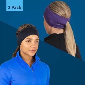 img 3 attached to 🏃 TrailHeads Women's Ponytail Headband: Stay Dry and Comfortable with Moisture Wicking Ear Band - The Perfect Running Accessory