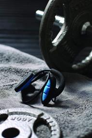 img 1 attached to Experience the Ultimate Workout Companion: Boompods Sportpods 2 Wireless Bluetooth Sport Headphones (Black/Blue) - Sweatproof, Powerful Bass, and Ergonomic Ear Tip