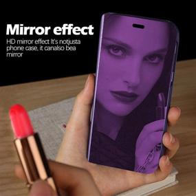 img 2 attached to Premium Purple PU Leather Mirror Flip Cover for Samsung Galaxy Note 20 Ultra 5G – Clear View, Kickstand, and Full Protection!