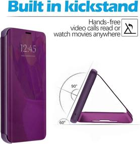 img 1 attached to Premium Purple PU Leather Mirror Flip Cover for Samsung Galaxy Note 20 Ultra 5G – Clear View, Kickstand, and Full Protection!