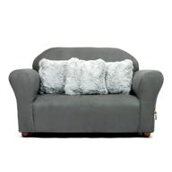 🛋️ plush children's sofa with accent pillows in charcoal/grey - keet logo