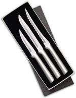 made in usa rada cutlery cooking essentials knife starter set - 3 piece stainless steel with brushed aluminum and silver handle logo