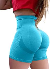 img 1 attached to 🍑 OQQ Women's 3 Piece Butt Lifting Yoga Shorts: High Waist Tummy Control & Ruched Booty Pants for Effective Workouts