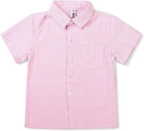 img 2 attached to 👕 Adorable Sleeve Button Cotton Casual Boys' Clothing: Perfect for Little Ones