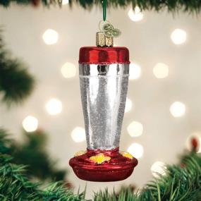 img 3 attached to Christmas Tree Decorations: Glass Blown Ornaments from 🔍 the Old World Christmas Bird Watcher Collection featuring Hummingbird Feeder