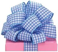 🎀 burton & burton blue gingham wired ribbon: #9 1.5" x 20 yards florist supplies - high quality and versatile design logo