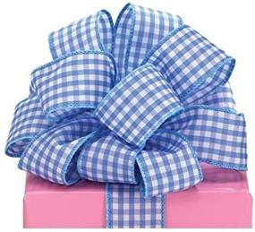 img 4 attached to 🎀 Burton & Burton Blue Gingham Wired Ribbon: #9 1.5" X 20 Yards Florist Supplies - High Quality and Versatile Design