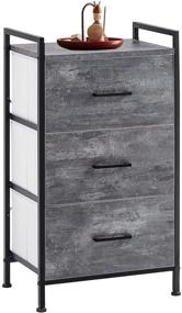 img 4 attached to 🗄️ Versatile 3 Drawer Dresser with Rustic Wood Top - Ideal Storage Solution for Living Room, Bedroom, Hallway, Nursery & Kid's Room