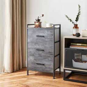 img 2 attached to 🗄️ Versatile 3 Drawer Dresser with Rustic Wood Top - Ideal Storage Solution for Living Room, Bedroom, Hallway, Nursery & Kid's Room