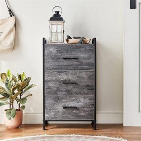 img 3 attached to 🗄️ Versatile 3 Drawer Dresser with Rustic Wood Top - Ideal Storage Solution for Living Room, Bedroom, Hallway, Nursery & Kid's Room