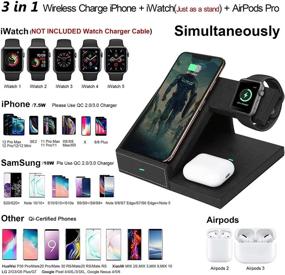 img 1 attached to Удобная 3-в-1 станция быстрой беспроводной зарядки для iPhone, AirPods Pro и iWatch 5/4/3/2/1