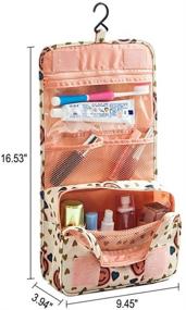 img 1 attached to 🎀 Hanging Travel Toiletry Bag Organizer for Men and Women (Pink Smile)