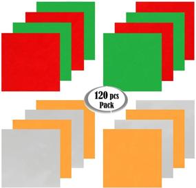 img 2 attached to Cellophane Sheets Pack of 120 - 12 x 12 Inches, 4 Assorted Translucent Colors (Green, Red, Silver, Gold), 2.3 Mil Quality, Glossy Sheets for DIY Wrapping, Treats, Crafts - Anapoliz
