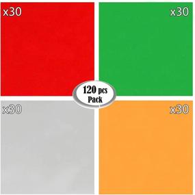 img 1 attached to Cellophane Sheets Pack of 120 - 12 x 12 Inches, 4 Assorted Translucent Colors (Green, Red, Silver, Gold), 2.3 Mil Quality, Glossy Sheets for DIY Wrapping, Treats, Crafts - Anapoliz