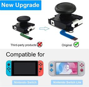 img 2 attached to 🎮 BRHE Switch Joystick Replacement Kit for Joycon Repair - 3D Analog Thumb Stick Sensor with Screws and Caps - 2 Pack (Black) - NS Switch/Lite Controller