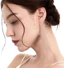 img 2 attached to Exquisite 3D Handmade Tassel Metal Earrings: 💎 Light Luxury, Elegant Ribbon Studs for Fashionable Females