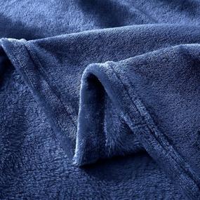 img 1 attached to 🛏️ Fleece Blanket Queen Size - Soft, Warm & Cozy Bed Blanket - All Seasons Microfiber Queen Blanket (90x90, Navy Blue)