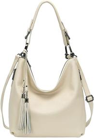 img 4 attached to 👜 CHERISH KISS Мягкие кожаные кошельки и сумки: Стильные сумки Hobo для женщин с деталями бахромой - большая плечевая сумка