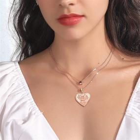 img 1 attached to 📸 18K Gold Plated Necklace: Heart/Round Shaped Photo Locket Pendant for Women and Girls - Personalizable with Custom Image or Text Engraving