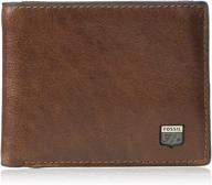 fossil jesse leather bifold wallet men's accessories logo