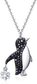 img 4 attached to 🐧 Sloth Penguin Pendant Necklace - Sterling Silver Cute Animal Jewelry for Women and Girls by YAFEINI