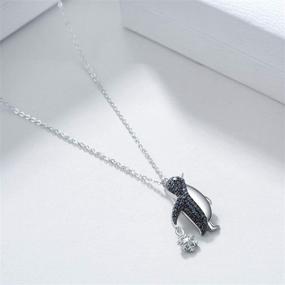 img 2 attached to 🐧 Sloth Penguin Pendant Necklace - Sterling Silver Cute Animal Jewelry for Women and Girls by YAFEINI