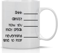 shh.. nevermind, time to poop mug: the perfect father’s day gift - funny poop mug for men - 11oz coffee mug by aw fashions logo