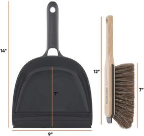 img 3 attached to 🧹 Superior Handheld Dustpan and Brush Set - Comfort Grip Hand Broom with Premium Swiss Natural Horsehair Bristles.