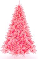 unlit pink classic xmas pine tree - artificial christmas tree 5/6/7 ft with solid metal stand логотип